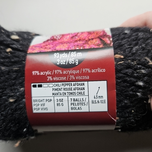 NWT Loops And Threads Charisma Tweed Color Black Lot Of 2 Skeins - Picture 4 of 4